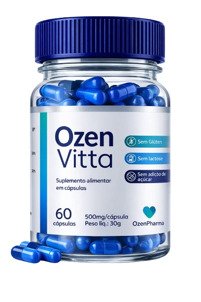 Frasco do produto Ozenvitta centralizado em destaque